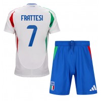 Italia Davide Frattesi #7 Vieras Peliasu Lasten EM-Kisat 2024 Lyhythihainen (+ Lyhyet housut)